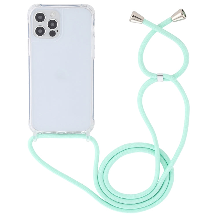 For iPhone 13 mini Transparent Acrylic Airbag Shockproof Phone Protective Case with Lanyard