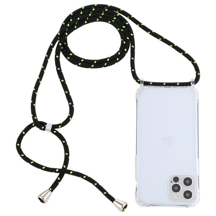 For iPhone 13 mini Transparent Acrylic Airbag Shockproof Phone Protective Case with Lanyard