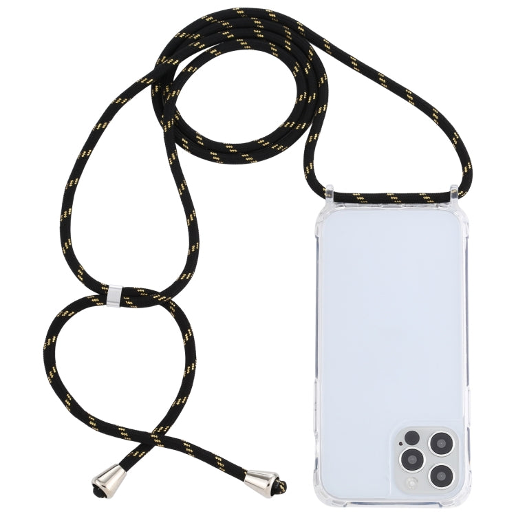 For iPhone 13 mini Transparent Acrylic Airbag Shockproof Phone Protective Case with Lanyard
