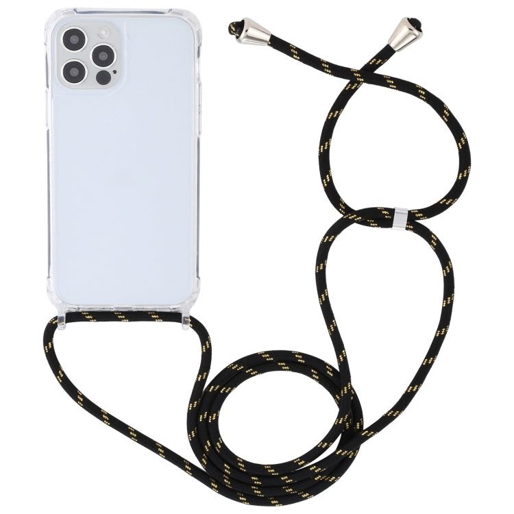 For iPhone 13 mini Transparent Acrylic Airbag Shockproof Phone Protective Case with Lanyard