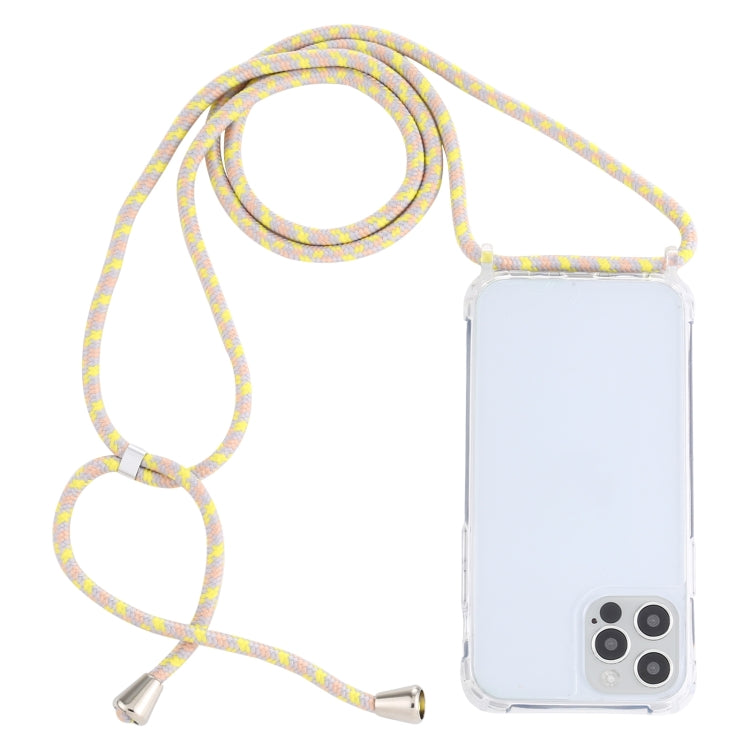 For iPhone 13 mini Transparent Acrylic Airbag Shockproof Phone Protective Case with Lanyard