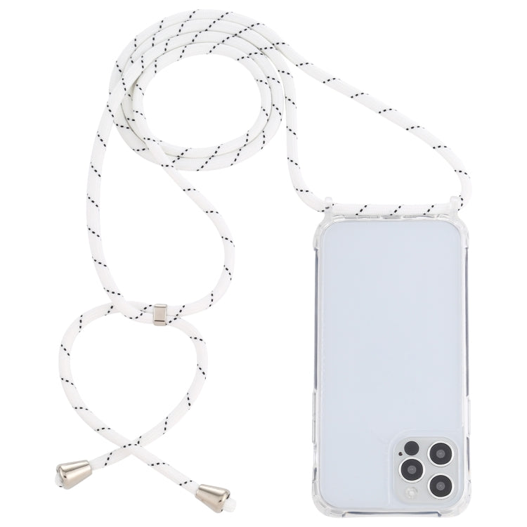 For iPhone 13 mini Transparent Acrylic Airbag Shockproof Phone Protective Case with Lanyard