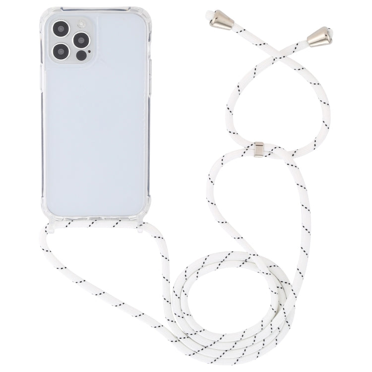 For iPhone 13 mini Transparent Acrylic Airbag Shockproof Phone Protective Case with Lanyard