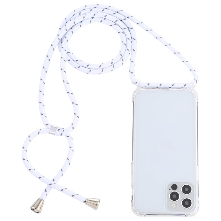 For iPhone 13 mini Transparent Acrylic Airbag Shockproof Phone Protective Case with Lanyard