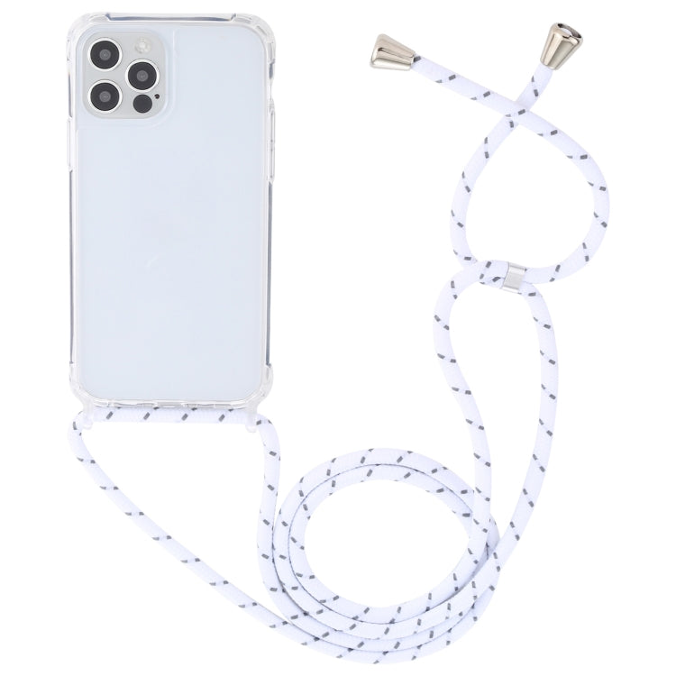 For iPhone 13 mini Transparent Acrylic Airbag Shockproof Phone Protective Case with Lanyard