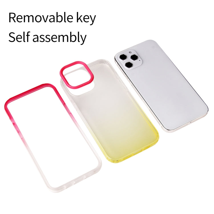 For iPhone 13 Candy Gradient Flat Surface TPU + PC Shockproof Case