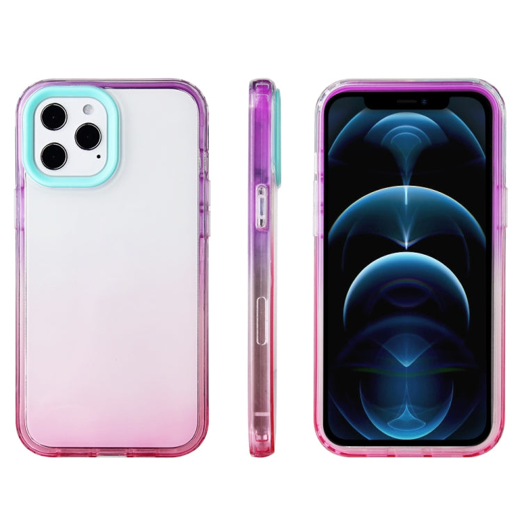 For iPhone 13 Pro Max Candy Gradient Flat Surface TPU + PC Shockproof Case