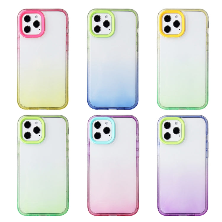 For iPhone 12 mini Candy Gradient Flat Surface TPU + PC Shockproof Case