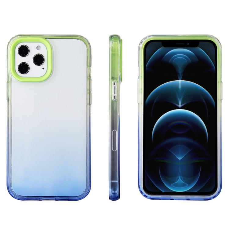 For iPhone 12 Pro Max Candy Gradient Flat Surface TPU + PC Shockproof Case