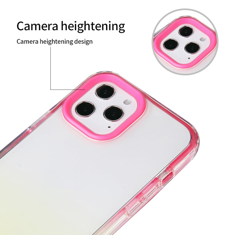 For iPhone 12 Pro Max Candy Gradient Flat Surface TPU + PC Shockproof Case