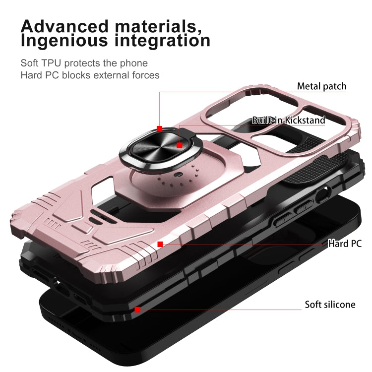 For iPhone 13 mini 10 PCS Armor Magnetic PC + TPU Shockproof Case with 360 Degree Rotation Ring Holder