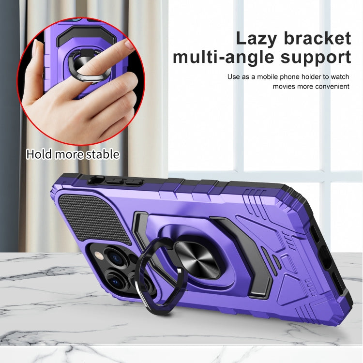 For iPhone 13 mini 10 PCS Armor Magnetic PC + TPU Shockproof Case with 360 Degree Rotation Ring Holder