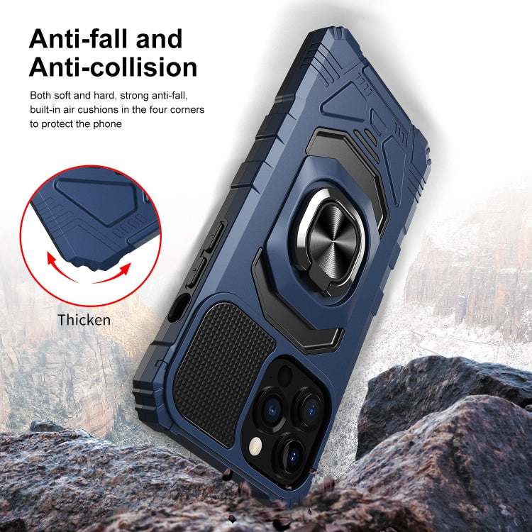For iPhone 13 mini 10 PCS Armor Magnetic PC + TPU Shockproof Case with 360 Degree Rotation Ring Holder