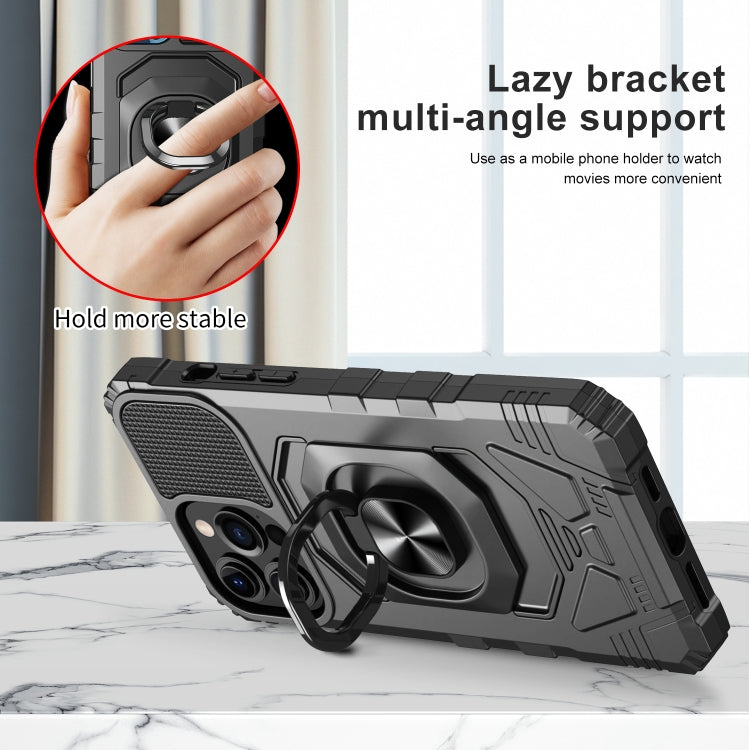 For iPhone 13 mini 10 PCS Armor Magnetic PC + TPU Shockproof Case with 360 Degree Rotation Ring Holder