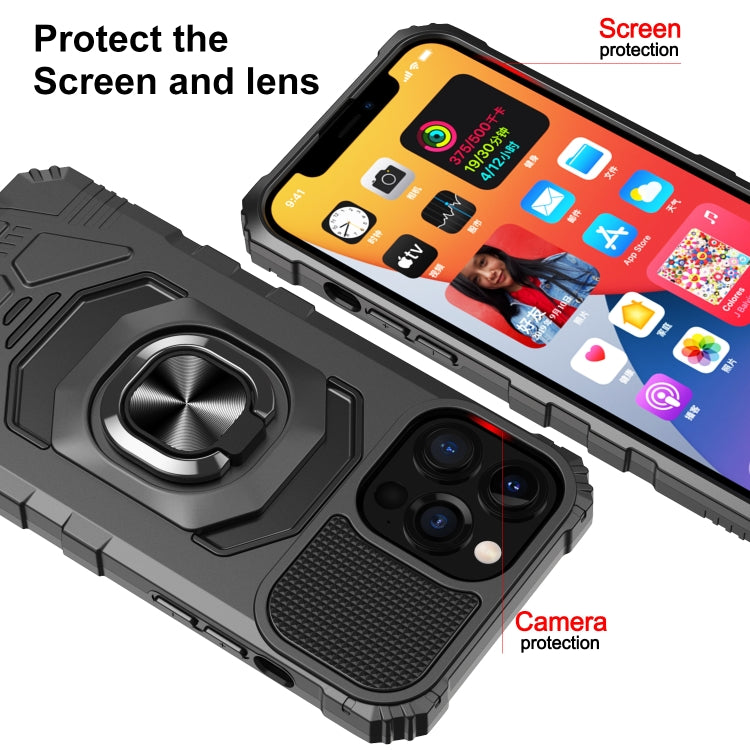 For iPhone 13 mini 10 PCS Armor Magnetic PC + TPU Shockproof Case with 360 Degree Rotation Ring Holder