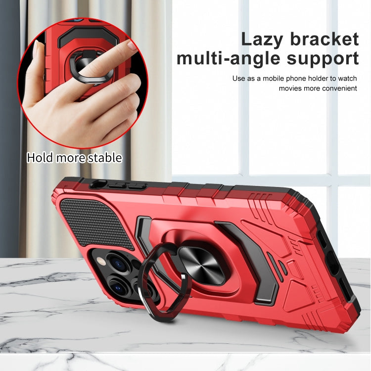 For iPhone 13 Pro 10 PCS Armor Magnetic PC + TPU Shockproof Case with 360 Degree Rotation Ring Holder