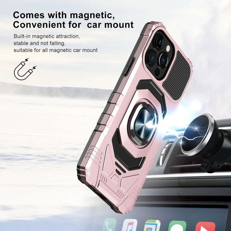 For iPhone 13 Pro 10 PCS Armor Magnetic PC + TPU Shockproof Case with 360 Degree Rotation Ring Holder