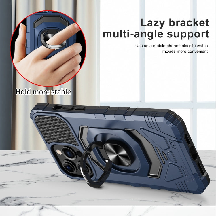 For iPhone 13 Pro 10 PCS Armor Magnetic PC + TPU Shockproof Case with 360 Degree Rotation Ring Holder