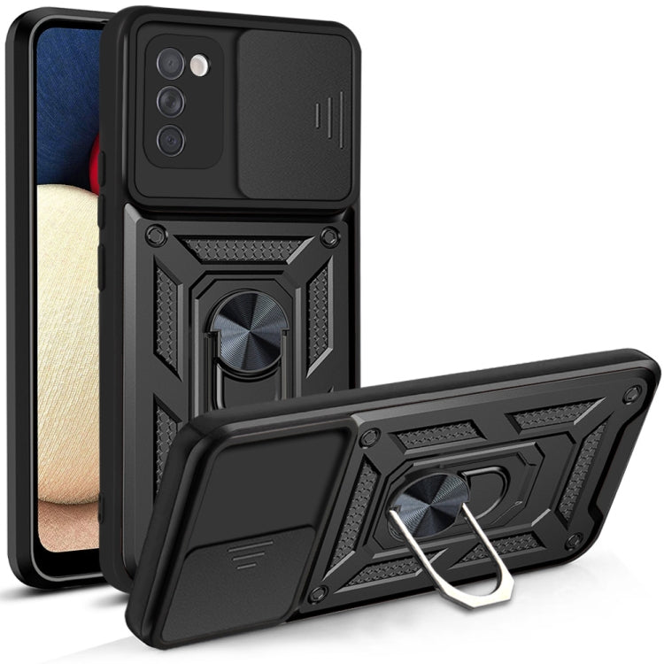 For Samsung Galaxy A02s Sliding Camera Cover Design TPU+PC Protective Case