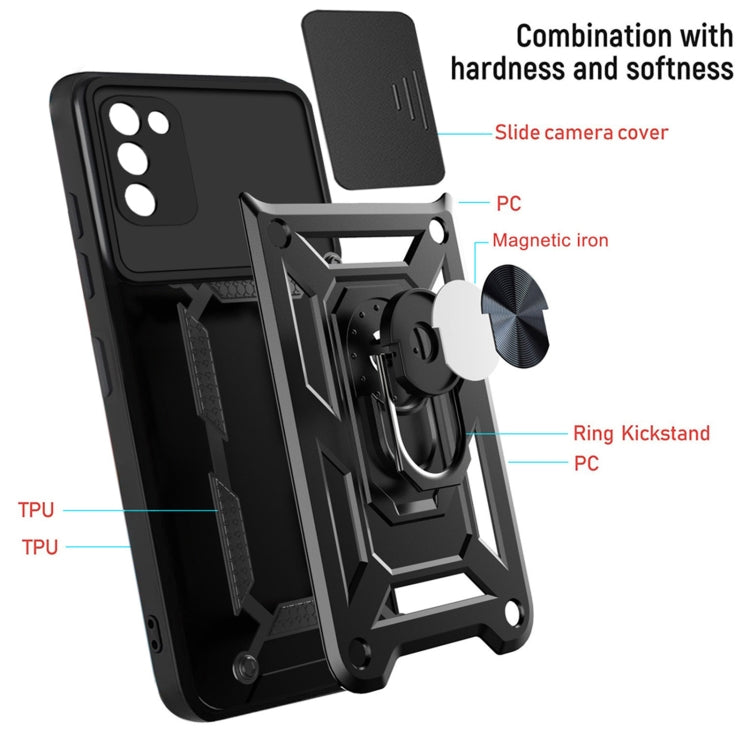 For Samsung Galaxy A02s Sliding Camera Cover Design TPU+PC Protective Case