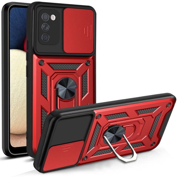 For Samsung Galaxy A02s Sliding Camera Cover Design TPU+PC Protective Case