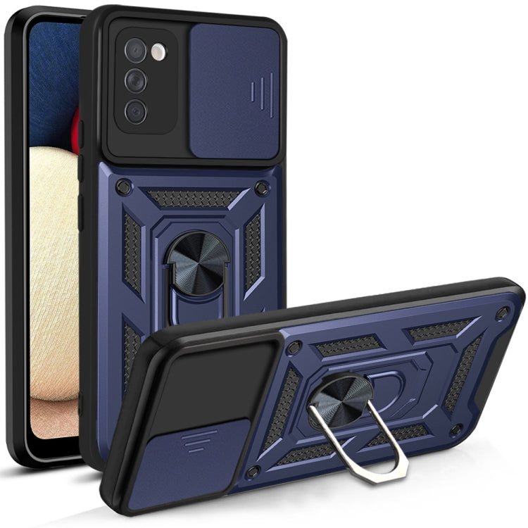 For Samsung Galaxy A02s Sliding Camera Cover Design TPU+PC Protective Case
