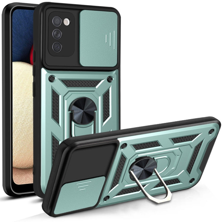 For Samsung Galaxy A02s Sliding Camera Cover Design TPU+PC Protective Case