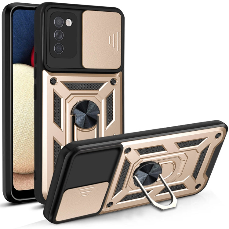 For Samsung Galaxy A02s Sliding Camera Cover Design TPU+PC Protective Case