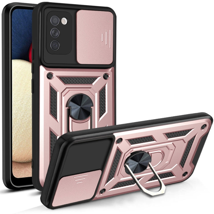 For Samsung Galaxy A02s Sliding Camera Cover Design TPU+PC Protective Case