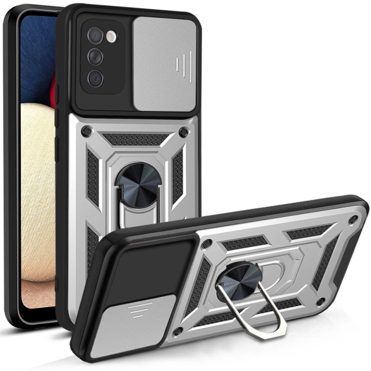 For Samsung Galaxy A02s Sliding Camera Cover Design TPU+PC Protective Case