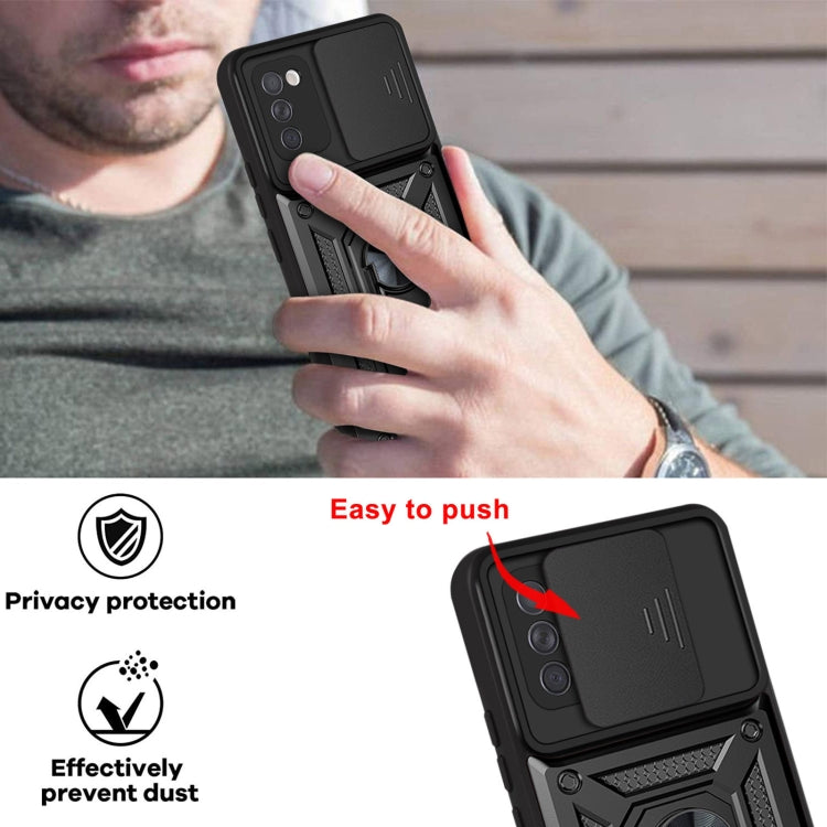 For Samsung Galaxy A02s Sliding Camera Cover Design TPU+PC Protective Case