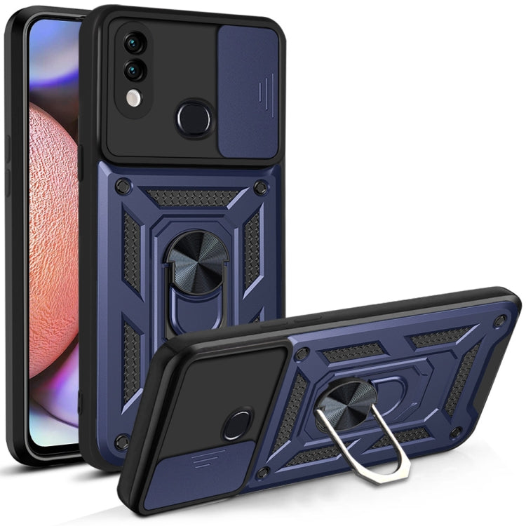 For Samsung Galaxy A10s Sliding Camera Cover Design TPU+PC Protective Case