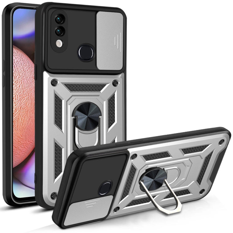 For Samsung Galaxy A10s Sliding Camera Cover Design TPU+PC Protective Case