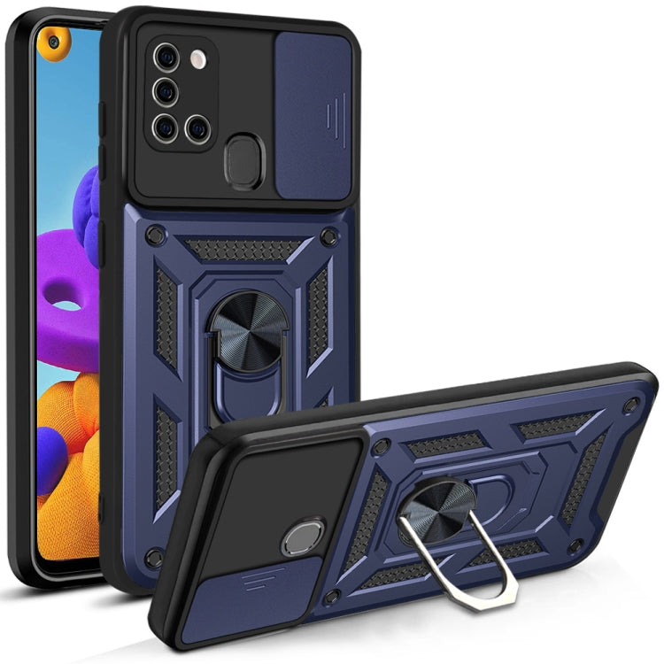 For Samsung Galaxy A21s Sliding Camera Cover Design TPU+PC Protective Case