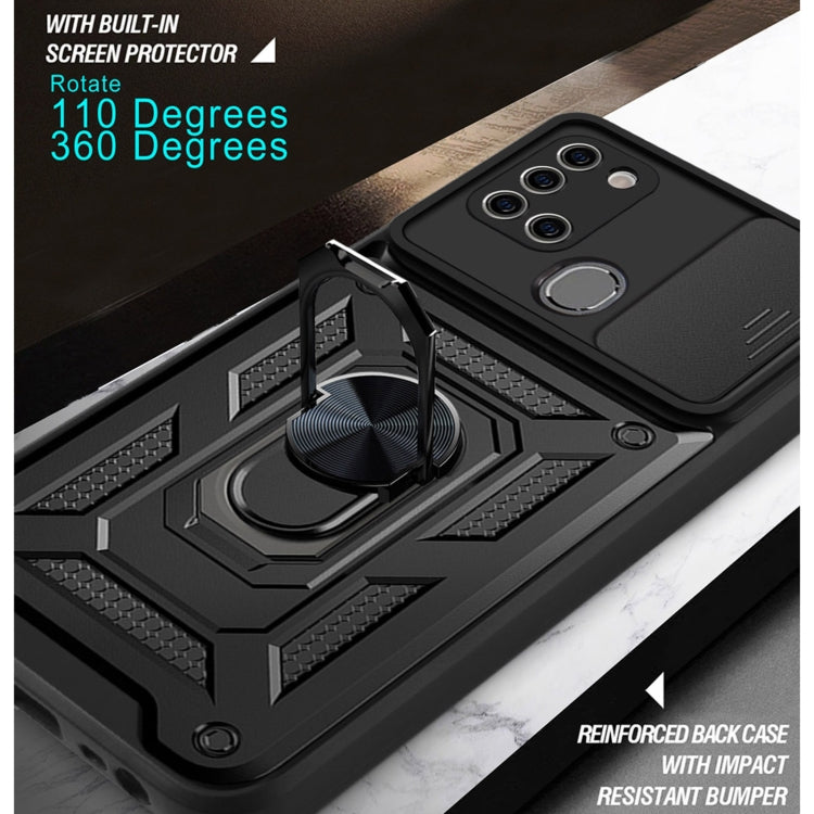 For Samsung Galaxy A21s Sliding Camera Cover Design TPU+PC Protective Case