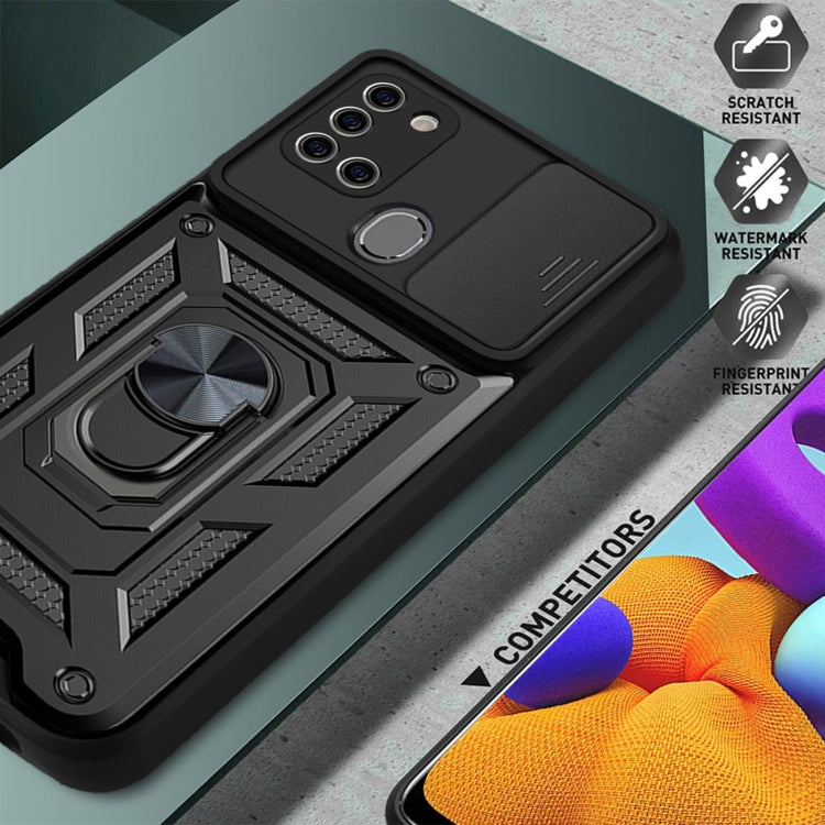 For Samsung Galaxy A21s Sliding Camera Cover Design TPU+PC Protective Case
