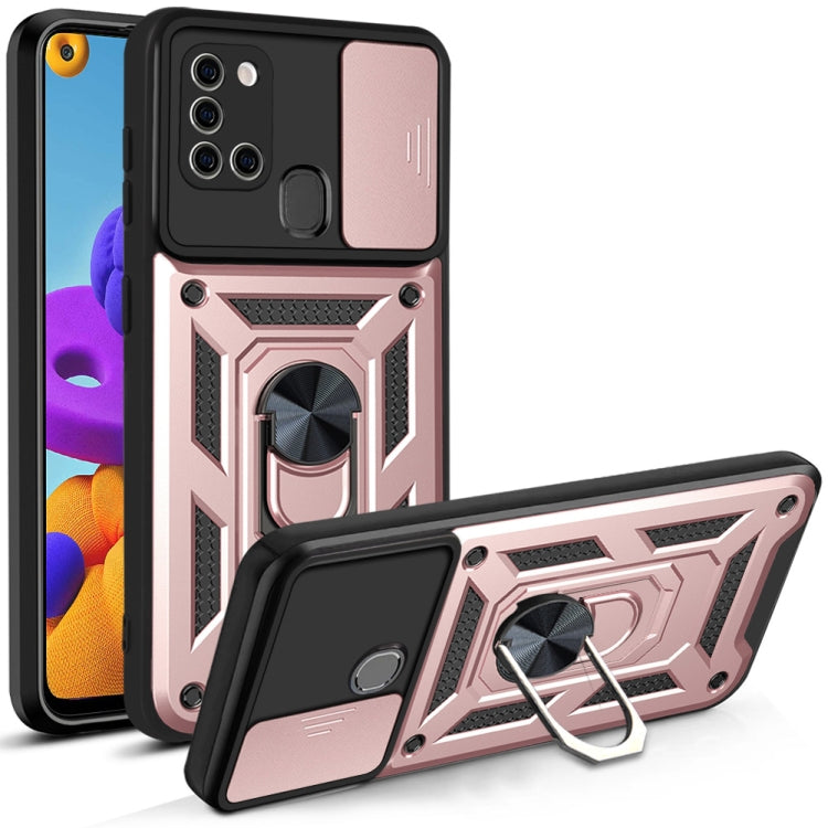 For Samsung Galaxy A21s Sliding Camera Cover Design TPU+PC Protective Case