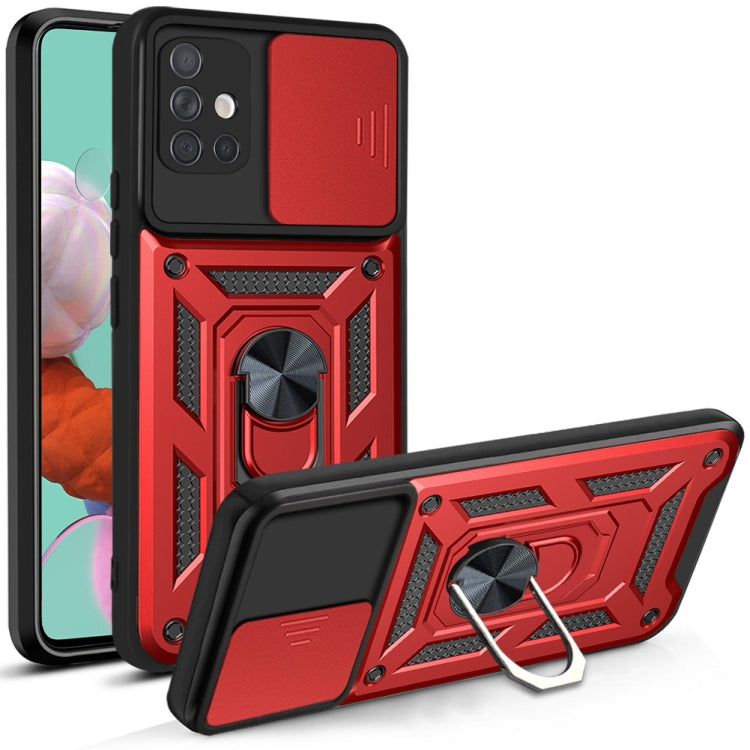 For Samsung Galaxy A51 4G Sliding Camera Cover Design TPU+PC Protective Case