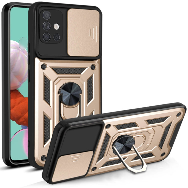 For Samsung Galaxy A51 4G Sliding Camera Cover Design TPU+PC Protective Case