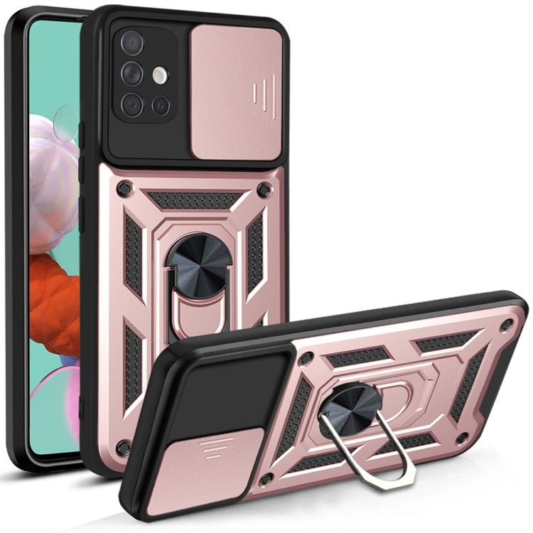 For Samsung Galaxy A51 4G Sliding Camera Cover Design TPU+PC Protective Case