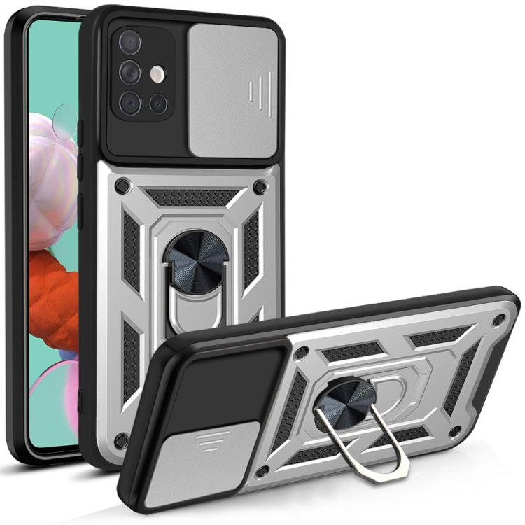 For Samsung Galaxy A51 4G Sliding Camera Cover Design TPU+PC Protective Case