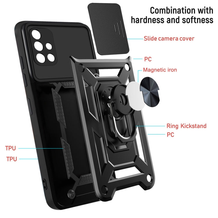 For Samsung Galaxy A71 Sliding Camera Cover Design TPU+PC Protective Case