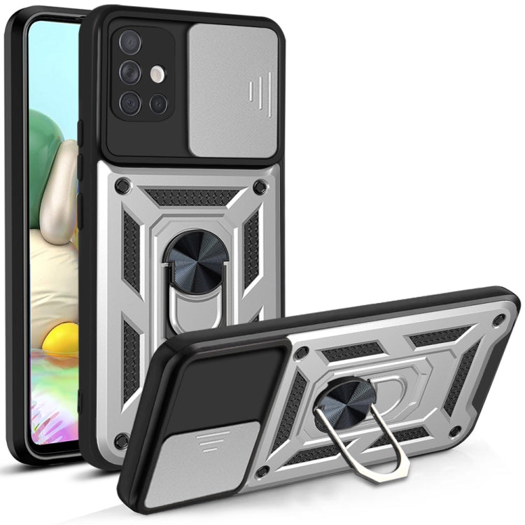 For Samsung Galaxy A71 Sliding Camera Cover Design TPU+PC Protective Case