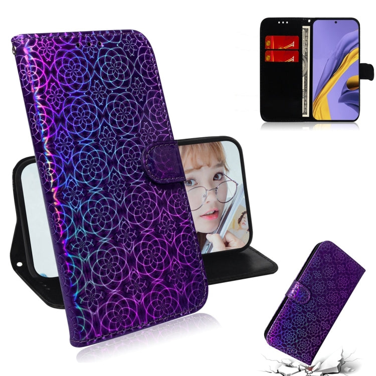 For Galaxy A51 Solid Color Colorful Magnetic Buckle Horizontal Flip PU Leather Case with Holder & Card Slots & Wallet & Lanyard