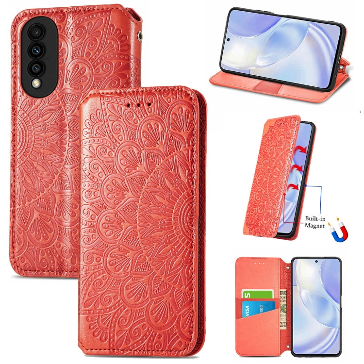 For Huawei nova 8 SE Youth Blooming Mandala Embossed Pattern Magnetic Horizontal Flip Leather Case with Holder & Card Slots & Wallet