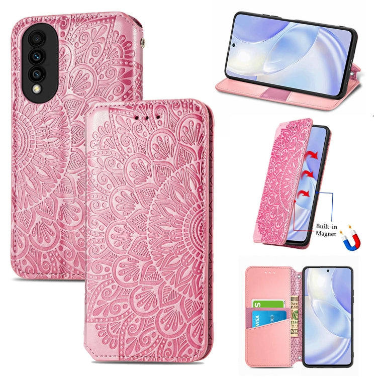 For Huawei nova 8 SE Youth Blooming Mandala Embossed Pattern Magnetic Horizontal Flip Leather Case with Holder & Card Slots & Wallet