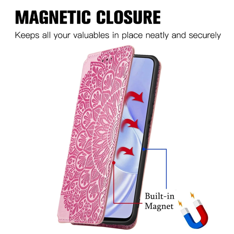 For Huawei nova 8 SE Youth Blooming Mandala Embossed Pattern Magnetic Horizontal Flip Leather Case with Holder & Card Slots & Wallet