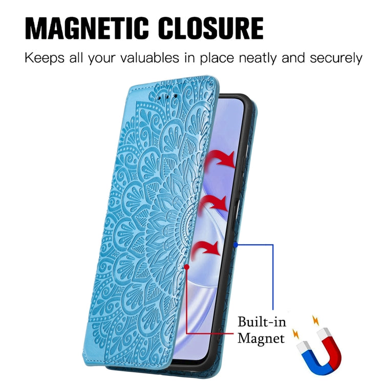 For Huawei nova 8 SE Youth Blooming Mandala Embossed Pattern Magnetic Horizontal Flip Leather Case with Holder & Card Slots & Wallet