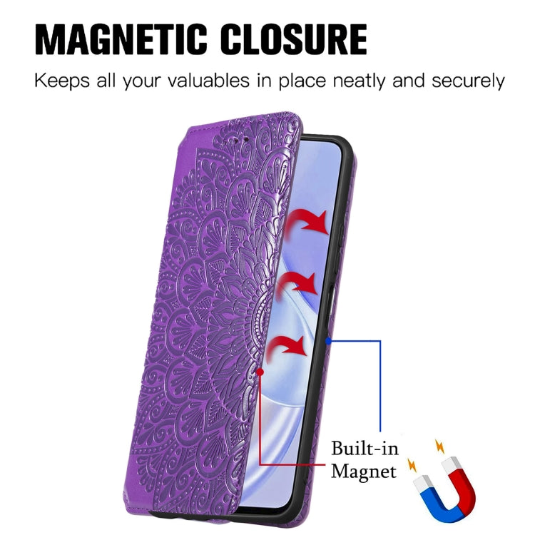For Huawei nova 8 SE Youth Blooming Mandala Embossed Pattern Magnetic Horizontal Flip Leather Case with Holder & Card Slots & Wallet