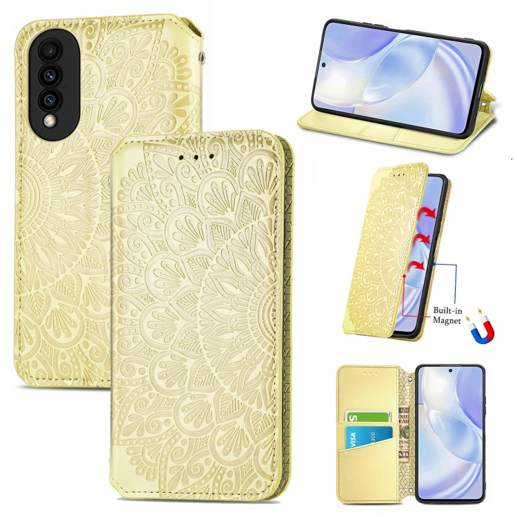 For Huawei nova 8 SE Youth Blooming Mandala Embossed Pattern Magnetic Horizontal Flip Leather Case with Holder & Card Slots & Wallet